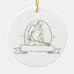 Ornamento De Cerâmica Linha de aço de Miono da concha do trabalhador da