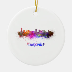 Ornamento De Cerâmica Linha do horizonte Knoxville em aquarela