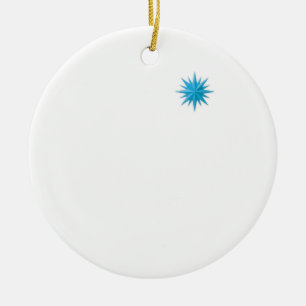 Ornamento De Cerâmica Linha Estrela Morávia - Azul Claro