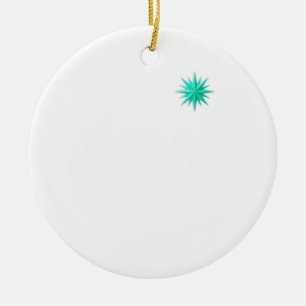 Ornamento De Cerâmica Linha Estrela Morávia - Azul Turquesa