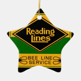 Ornamento De Cerâmica Linhas de estrada de ferro da leitura, linha