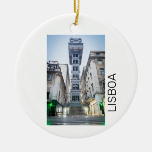 Ornamento De Cerâmica Lisboa Portugal Elevador Retro Lembrança de Férias