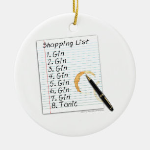 ORNAMENTO DE CERÂMICA LISTA DE COMPRA DOS AMANTES DA GIM