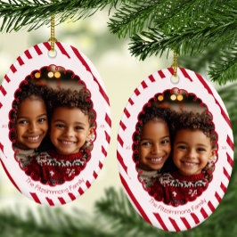 Ornamento De Cerâmica Listra de Cana de Açúcar Moderna Natal 2 Lados Fot