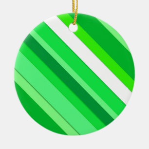 Ornamento De Cerâmica Listras de doces em camadas - esmeralda verde e br
