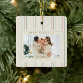Ornamento De Cerâmica Listras de Natal Grandmillennial Foto
