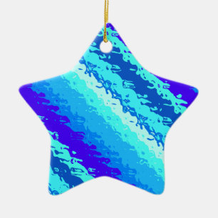 Ornamento De Cerâmica Listras de vidro - tons de azul-oceânico
