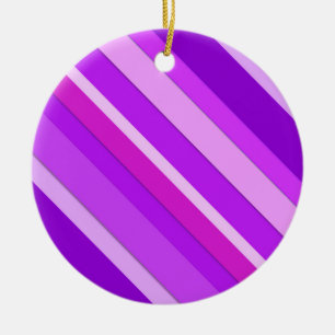 Ornamento De Cerâmica Listras doces em camadas - roxo e orquídea