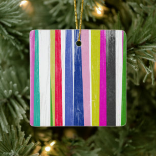 Ornamento De Cerâmica Listras Verticais