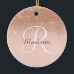 Ornamento De Cerâmica Lítima de Monograma Personalizado do Ombre Dourado<br><div class="desc">Este design foi criado através da arte digital. Pode ser personalizado na área fornecida ou personalizado escolhendo o clique para personalizar a opção adicional e alterando o nome, as iniciais ou as palavras. Você também pode alterar a cor e o estilo do texto ou excluir o texto de um design...</div>