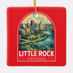Ornamento De Cerâmica Little Rock Arkansas Viagem Art Emblem<br><div class="desc">Pequeno Rochedo vetor viagem design. Little Rock,  capital do Arkansas,  é uma cidade no rio Arkansas. É o lar da Biblioteca e Museu Presidenciais William J. Clinton.</div>