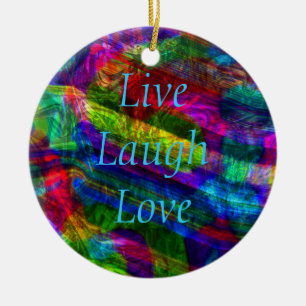 Ornamento De Cerâmica Live Laugh Love Ornament