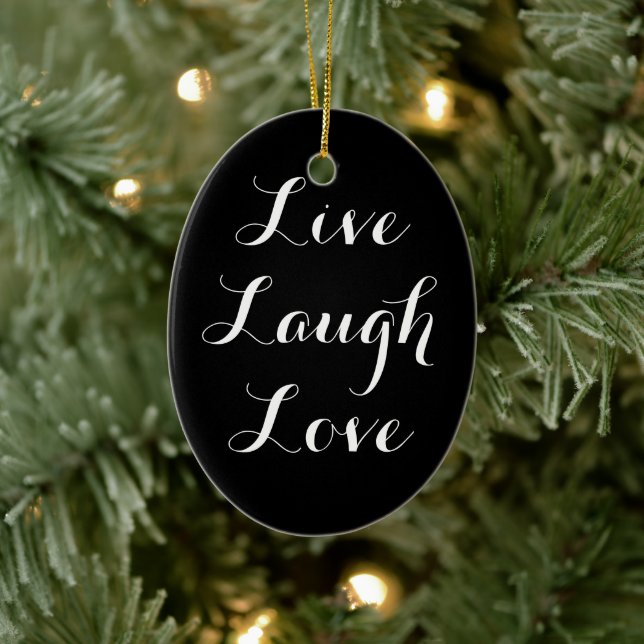 Ornamento De Cerâmica Live Laugh Love Ornament (Árvore)