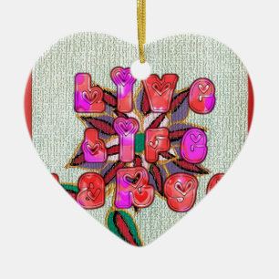 Ornamento De Cerâmica "Live Life Large", Impressão de Arte