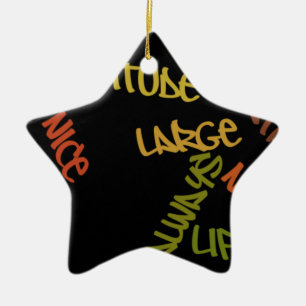 Ornamento De Cerâmica Live Life Large Word Art Impressão