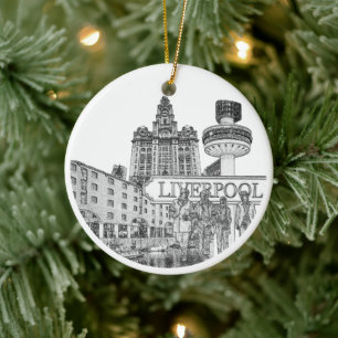 Ornamento De Cerâmica Liverpool Christmas Bauble