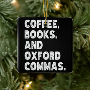 Ornamento De Cerâmica Livros De Café E Professores Legal De Oxford Comma