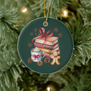Ornamento De Cerâmica Livros de Natal Livros de Biscoito de Gengibre Cac