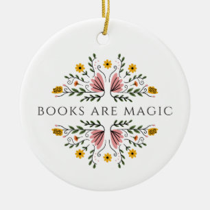 Ornamento De Cerâmica Livros São Magia