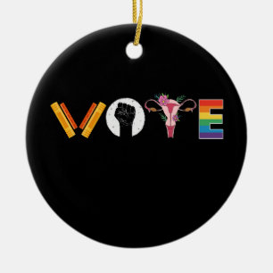Ornamento De Cerâmica Livros VOTE Útero Suporte LGBT