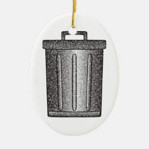Ornamento De Cerâmica Lixo da Glitter