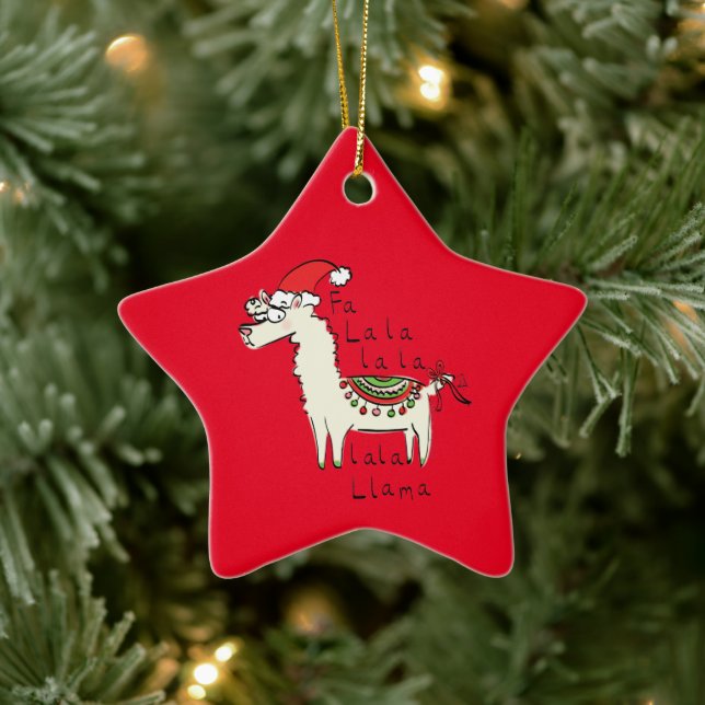Ornamento De Cerâmica Llama Christmas Kids é engraçado (Árvore)