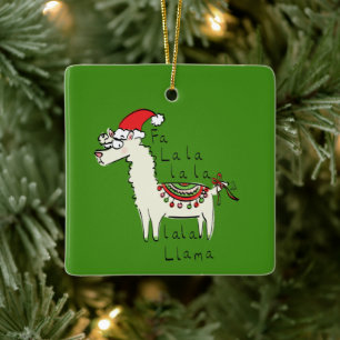 Ornamento De Cerâmica Llama Christmas Kids é engraçado