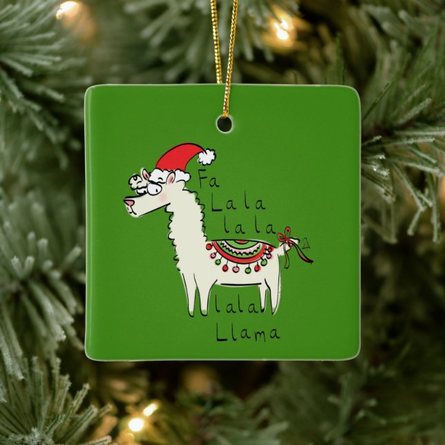 Ornamento De Cerâmica Llama Christmas Kids é engraçado (Árvore)