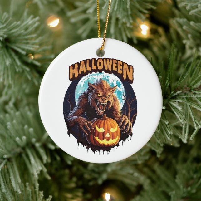 Ornamento De Cerâmica Lobisomem de Halloween (Árvore)