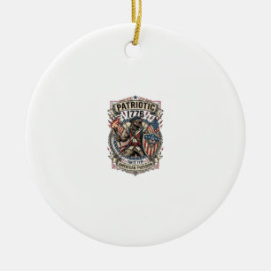 Ornamento De Cerâmica Lobisomem Patriota Horror Patriota Patriota