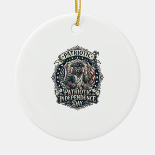 Ornamento De Cerâmica Lobisomem Patriota Horror Patriótico Monstro Patri