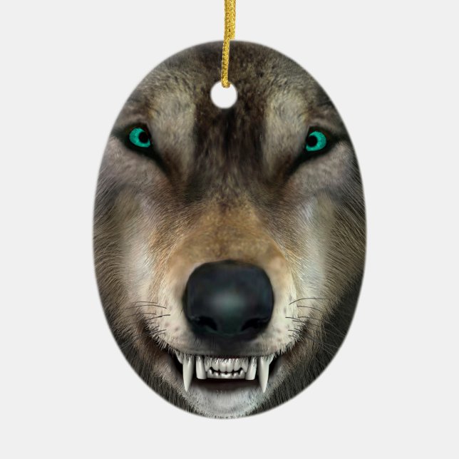 Ornamento De Cerâmica Lobo (Frente)