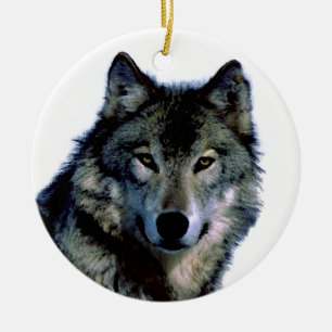 Ornamento De Cerâmica Lobo