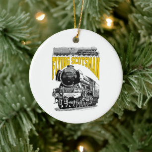Ornamento De Cerâmica Locomotiva a Vapor Flying Scotsman. Trem LNER 1923