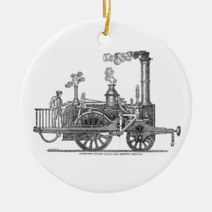 Ornamento De Cerâmica Locomotiva a Vapor Inicial