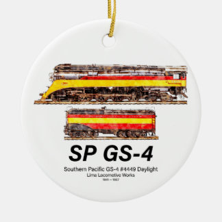 Ornamento De Cerâmica Locomotiva a Vapor Southern Pacific GS-4 Daylight