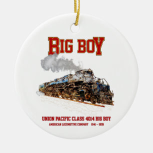 Ornamento De Cerâmica Locomotiva a Vapor Vintage Big Boy Americana