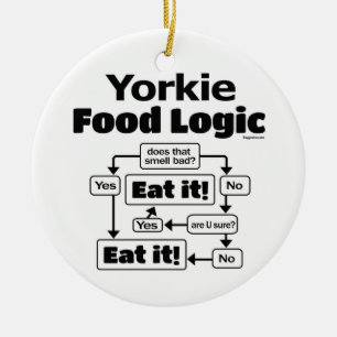 Ornamento De Cerâmica Lógica da comida de Yorkie