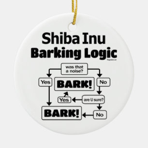 Ornamento De Cerâmica Lógica do descascamento de Shiba Inu