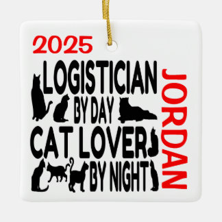 Ornamento De Cerâmica Logistician ama Cats PERSONALIZADOS
