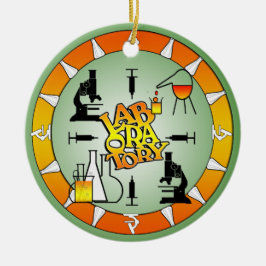 ORNAMENTO DE CERÂMICA LOGOTIPO 4 QUADRADO DO LABORATÓRIO