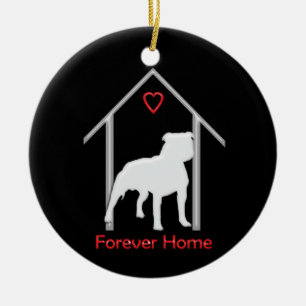 Ornamento De Cerâmica Logotipo branco para sempre Home de Pitbull