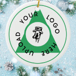 Ornamento De Cerâmica Logotipo comercial personalizado<br><div class="desc">Elevem o espírito de férias da sua empresa com nosso ornamento cerâmico personalizável. Adaptado para novos proprietários de empresas e pequenas empresas, este ornamento permite que você faça upload do logotipo circular de sua empresa, transformando-o em uma única manutenção festiva. Quer você esteja celebrando um ano de sucesso ou espalhando...</div>