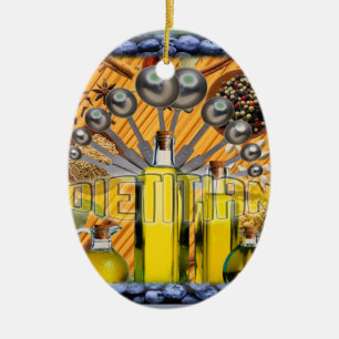 ORNAMENTO DE CERÂMICA LOGOTIPO DE COLAGEM DE COMIDA DIETINA