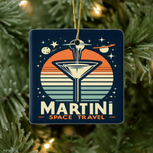 Ornamento De Cerâmica Logotipo de remoção do Viagem de espaço Martini