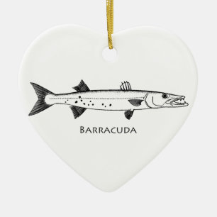 Ornamento De Cerâmica Logotipo do grande Barracuda