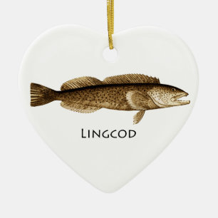 Ornamento De Cerâmica Logotipo do Lingcod
