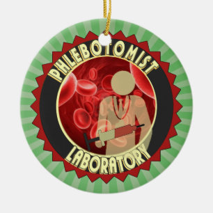 ORNAMENTO DE CERÂMICA LOGOTIPO DO SANGUE DE PHLEBOTOMIST