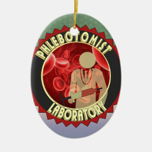 ORNAMENTO DE CERÂMICA LOGOTIPO DO SANGUE DE PHLEBOTOMIST