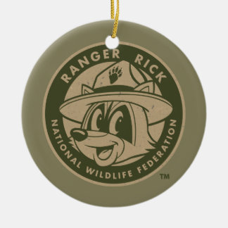 Ornamento De Cerâmica Logotipo Khaki do rick da guarda florestal do rick